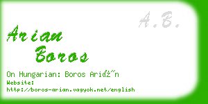 arian boros business card